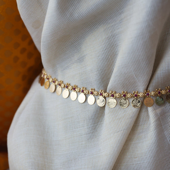 Heritage gold plated traditional coin design waistchain HW3461
