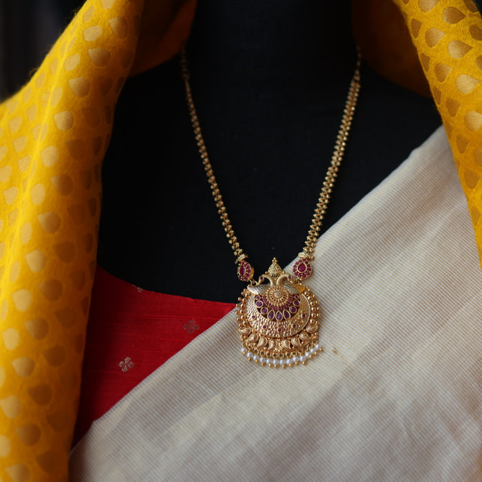 Heritage gold plated padakam short necklace H6710