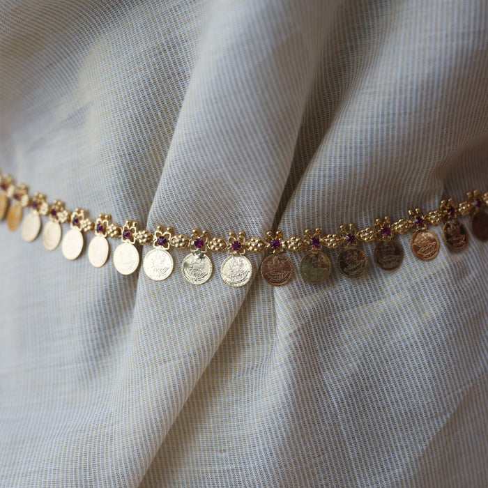 Heritage gold plated traditional coin design waistchain HW3461