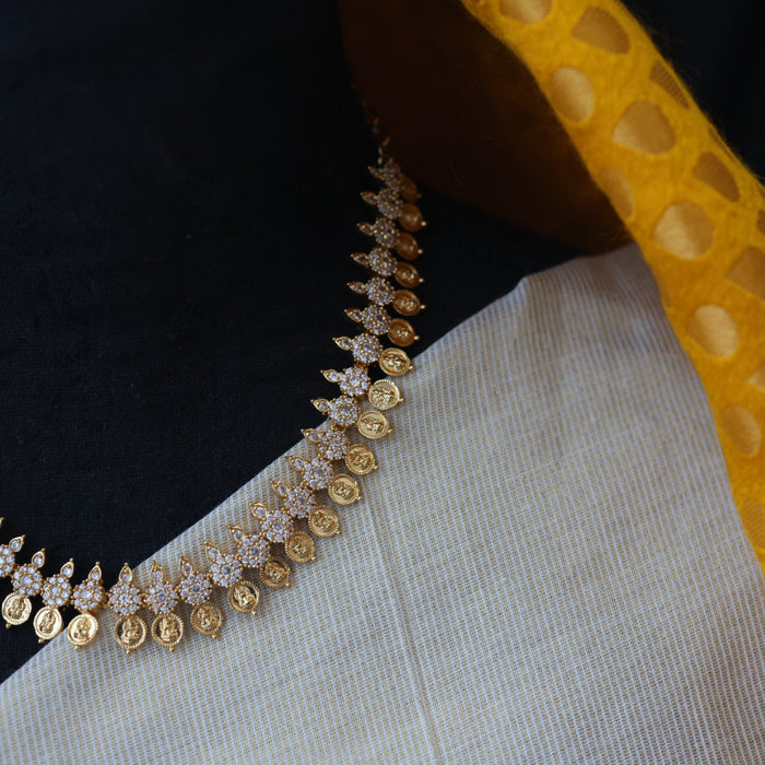 Heritage gold plated coin design short necklace with earrings H222