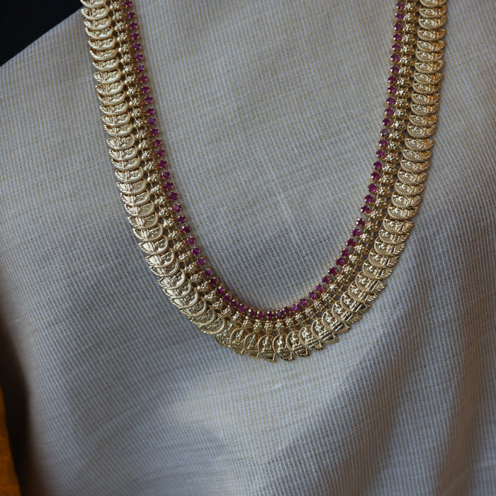 Heritage gold plated mango design long necklace with earrings HL867