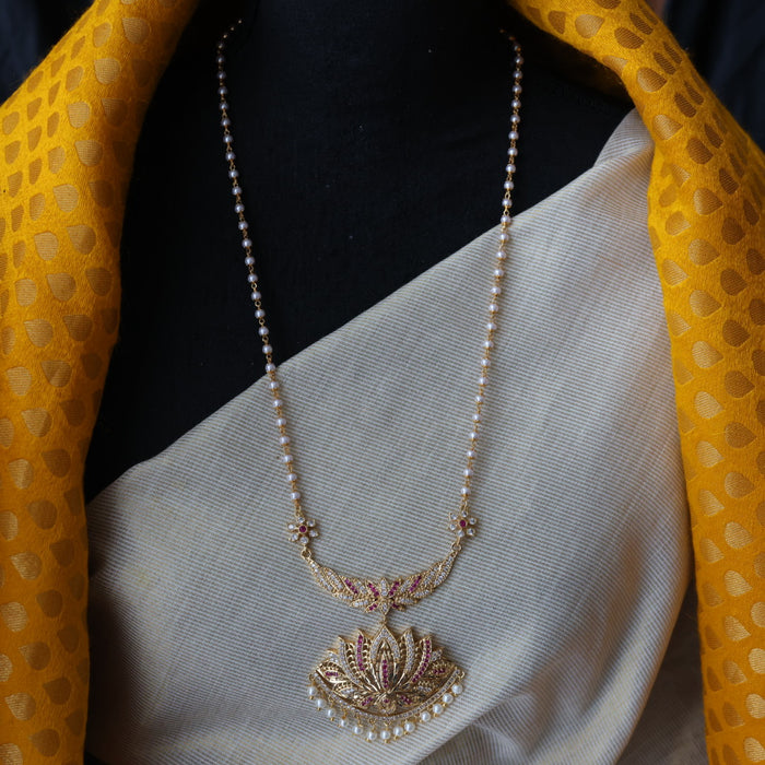 Heritage gold plated padakam necklace with earrings HP6111