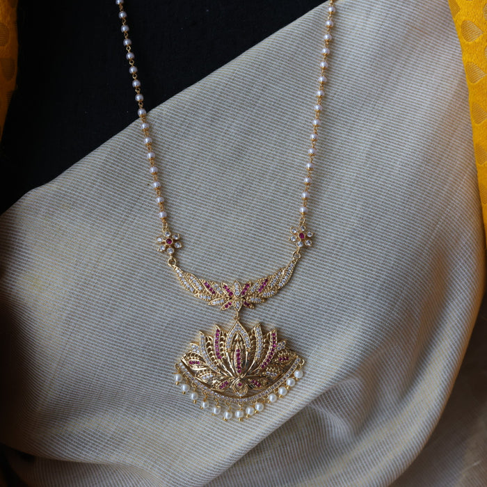 Heritage gold plated padakam necklace with earrings HP6111