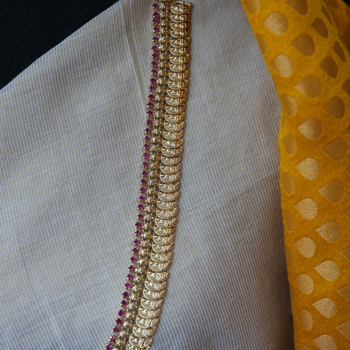 Heritage gold plated mango design long necklace with earrings HL867