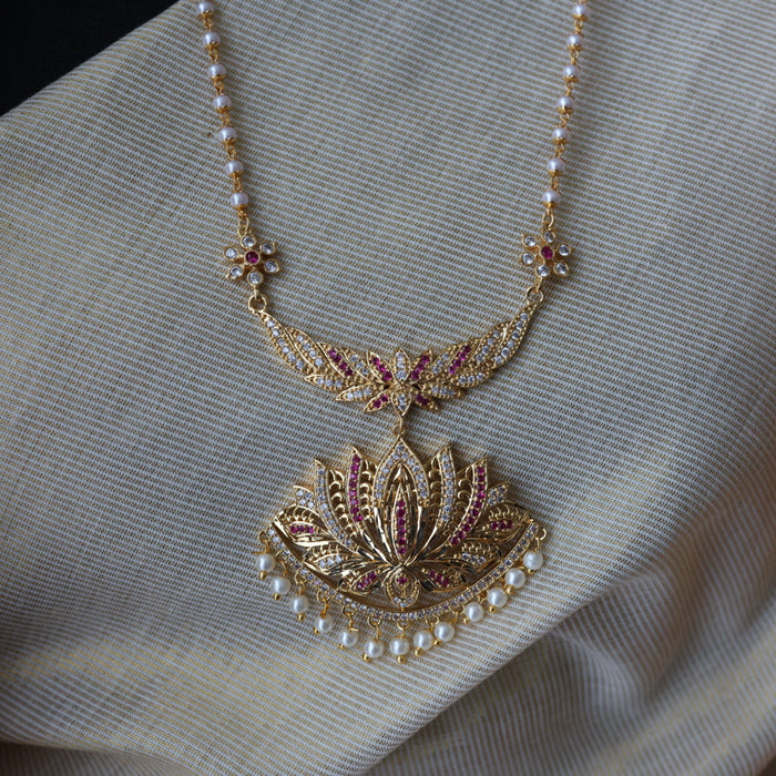 Heritage gold plated padakam necklace with earrings HP6111