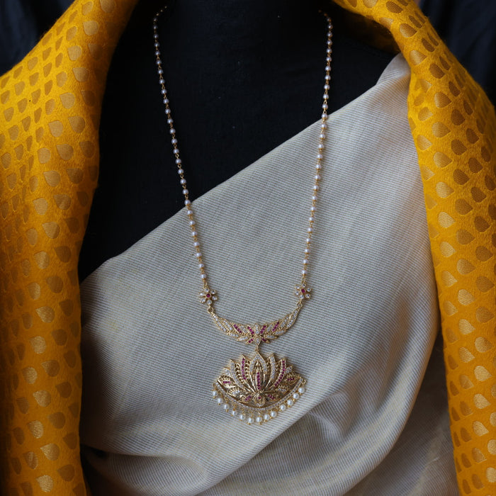 Heritage gold plated padakam necklace with earrings HP6111