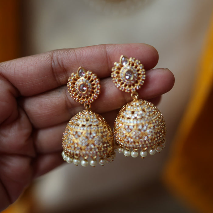 Heritage gold plated padakam necklace set with earrings H3214