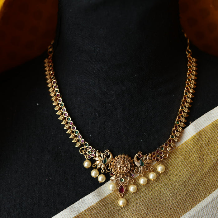 Antique short necklace with earrings TTS46021