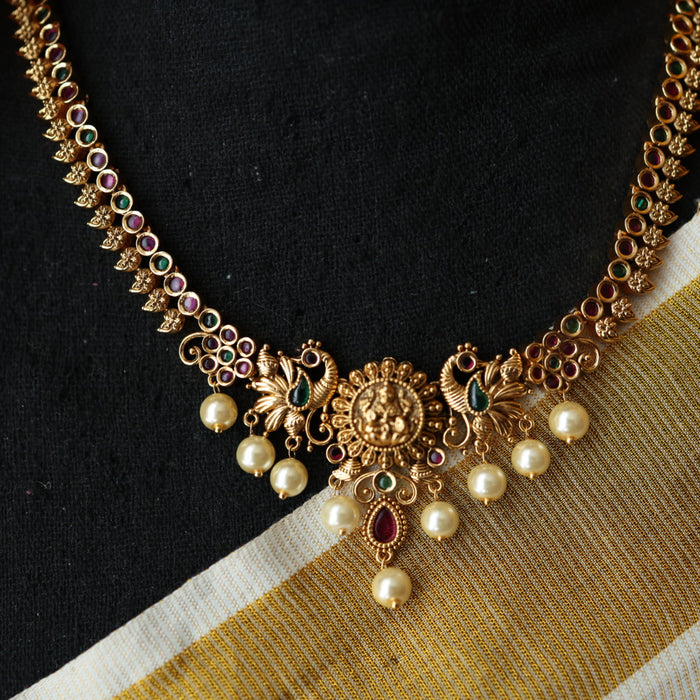 Antique short necklace with earrings TTS46021