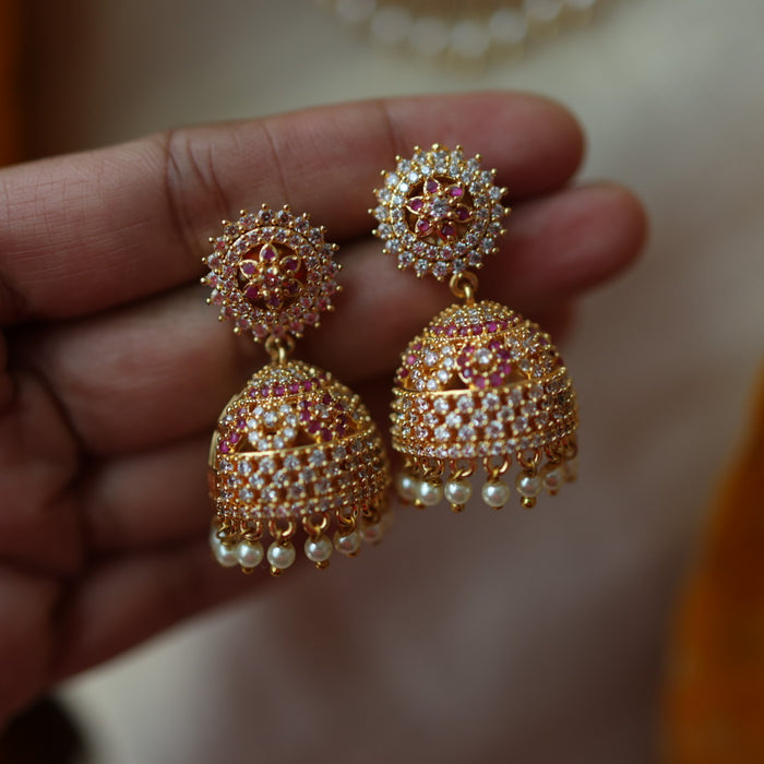 Heritage gold plated padakam necklace set with earrings HP32156