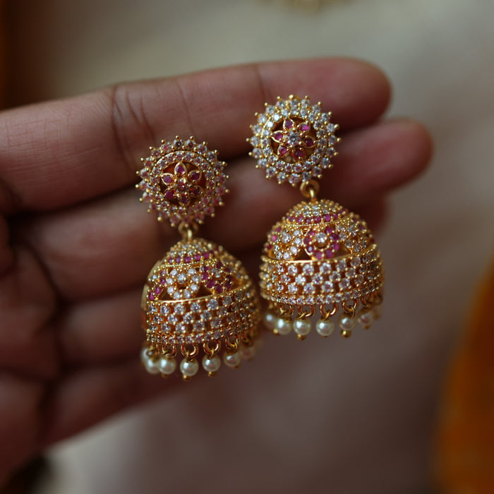 Heritage gold plated padakam necklace set with earrings HP32156