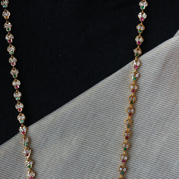 Heritage gold plated multi stone padakam necklace HP01232