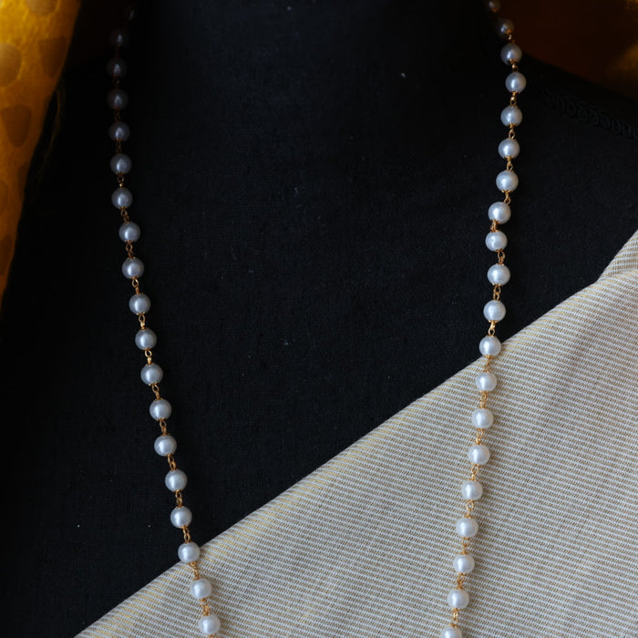 Heritage gold plated ruby white stone padakam necklace HP1277