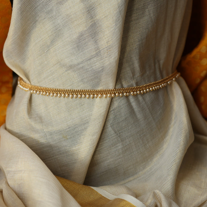 Antique gold and pearl design waistchain AW106599