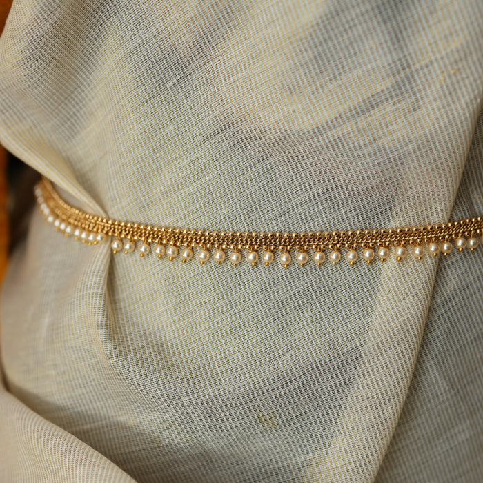 Antique gold and pearl design waistchain AW106599