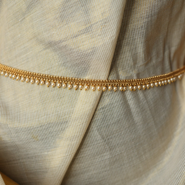 Antique gold and pearl design waistchain AW106599