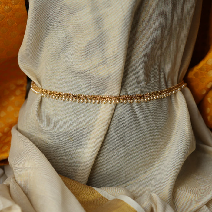Antique gold and pearl design waistchain AW106599