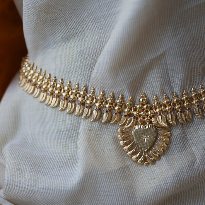 Heritage plain gold design waistchain HW10673