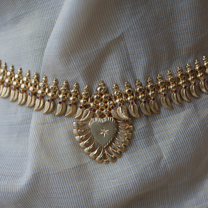 Heritage plain gold design waistchain HW10673