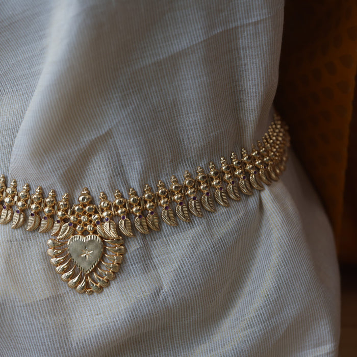 Heritage plain gold design waistchain HW10673