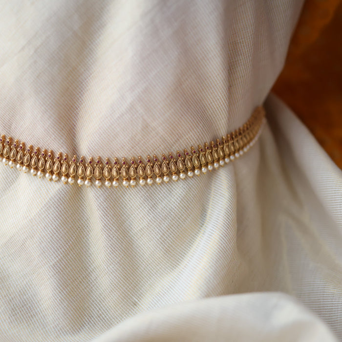 Antique gold and pearl waistchain AW451