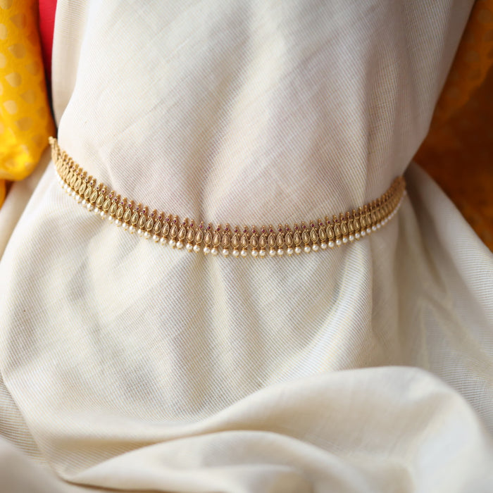 Antique gold and pearl waistchain AW451