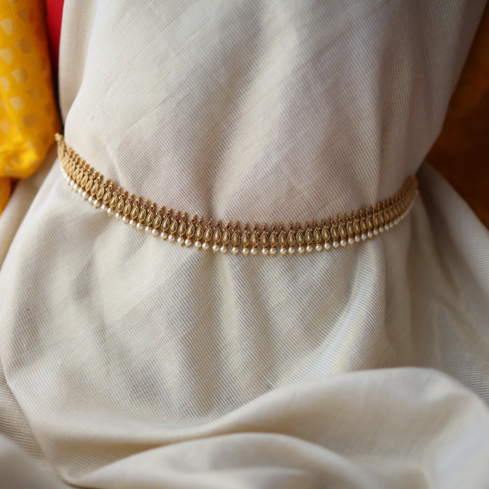 Antique gold and pearl waistchain AW451