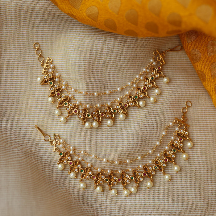 Antique pearls mattal ear accessories AM341