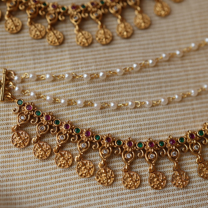 Antique layer gold and pearl mattal ear accessories AM2399