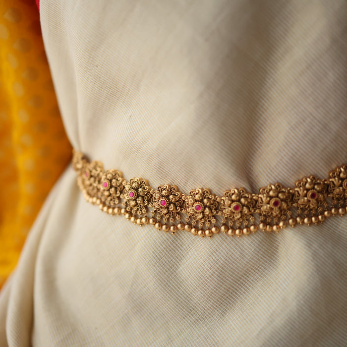 Antique gold temple design waistchain AW55678