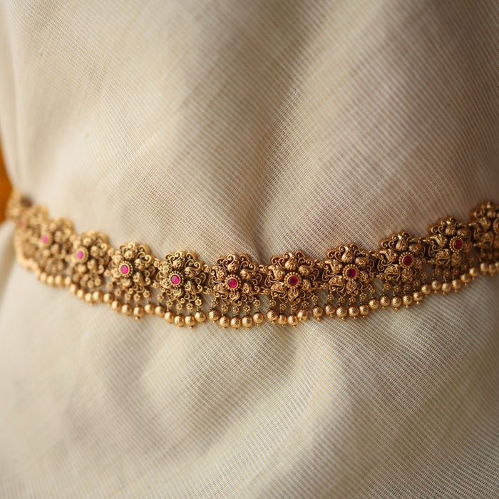 Antique gold temple design waistchain AW55678