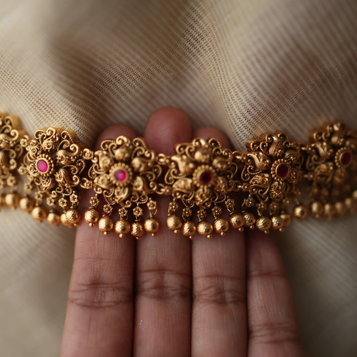 Antique gold temple design waistchain AW55678