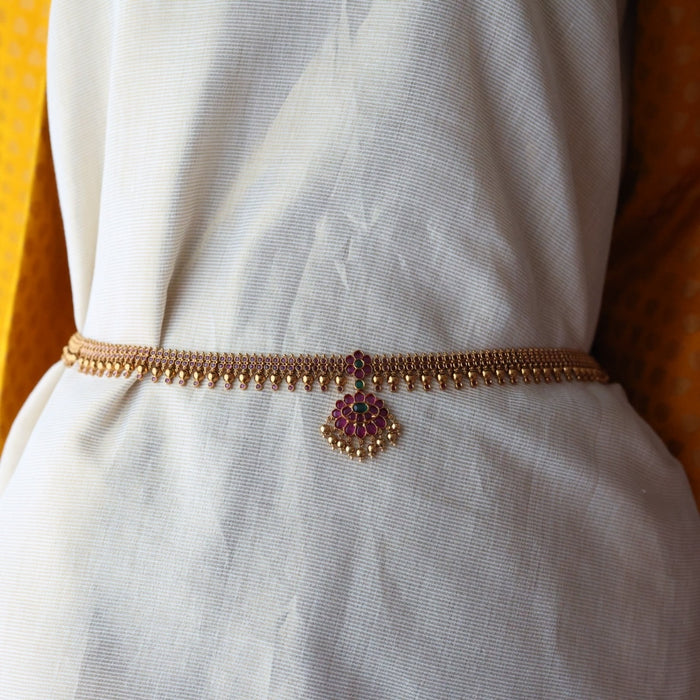 Antique gold ruby stone waistchain AW4567