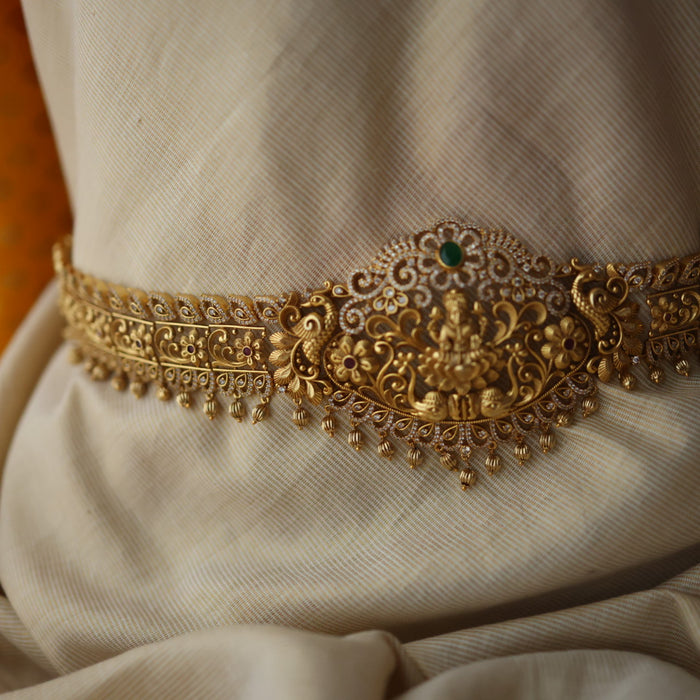 Antique gold temple design waistchain AW55679
