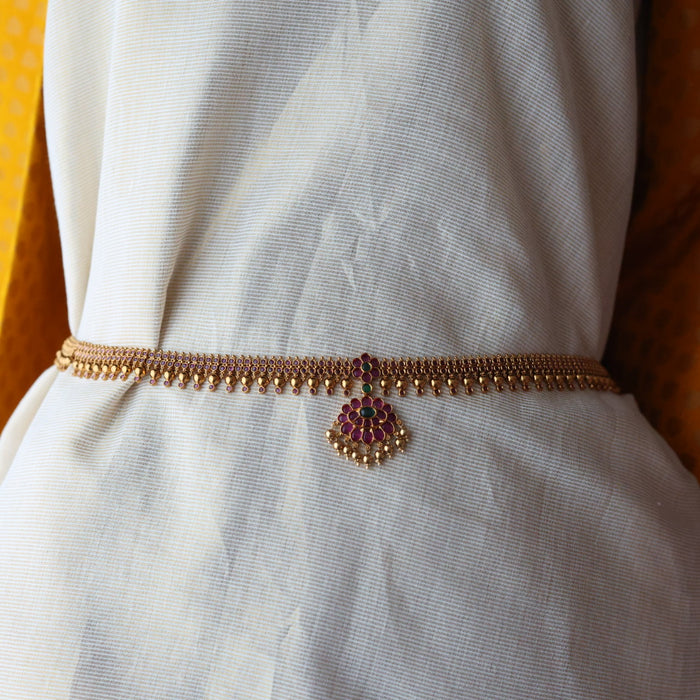 Antique gold ruby stone waistchain AW4567