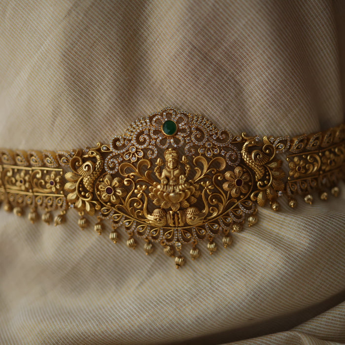 Antique gold temple design waistchain AW55679