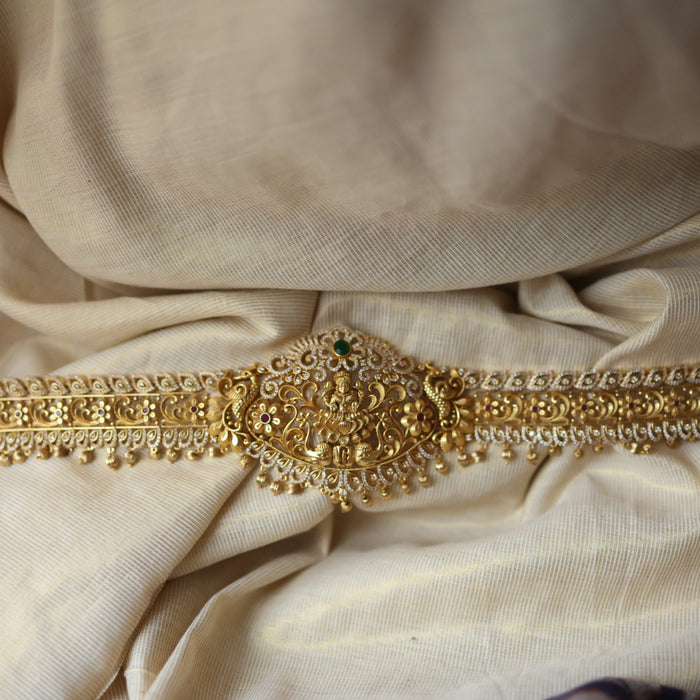 Antique gold temple design waistchain AW55679