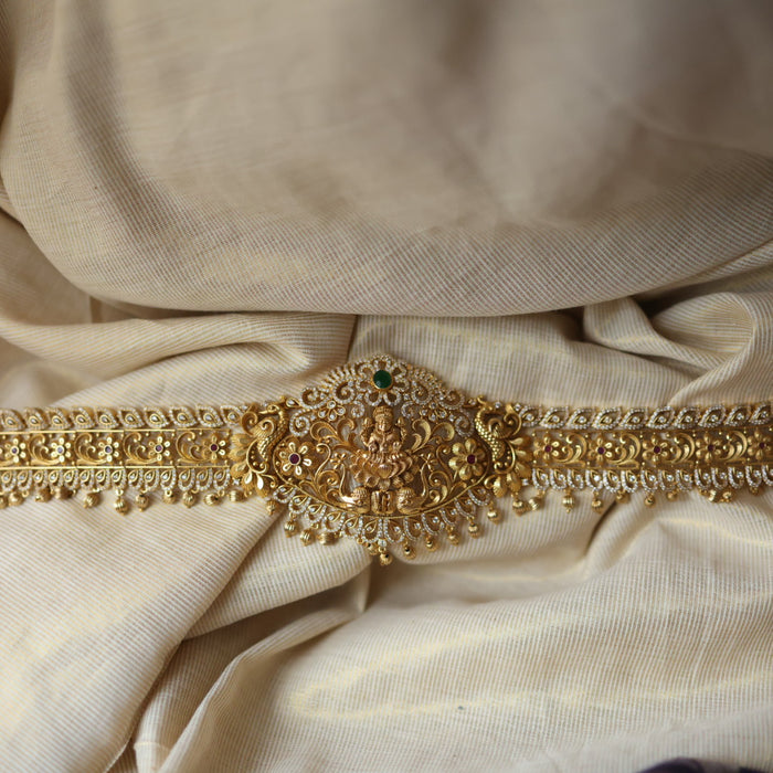 Antique gold temple design waistchain AW55679