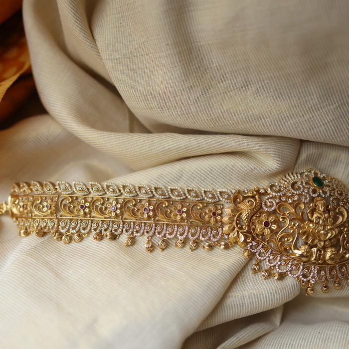 Antique gold temple design waistchain AW55679