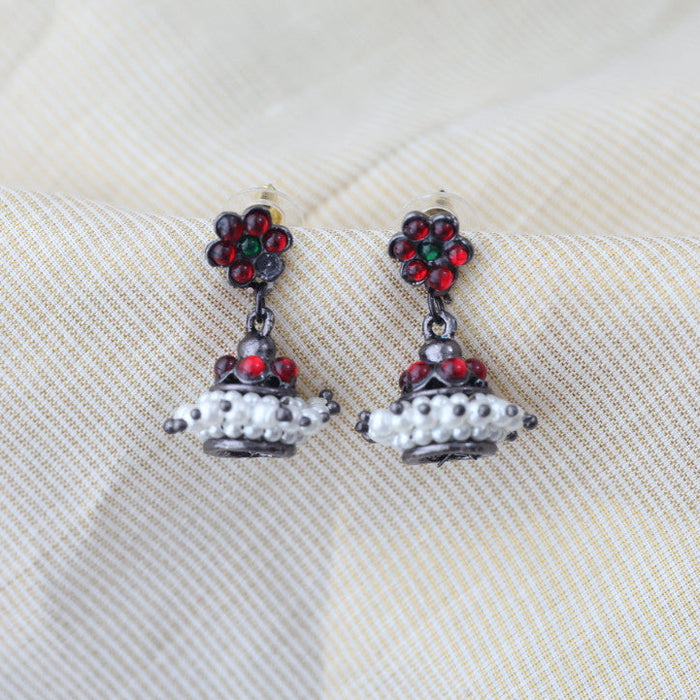 Antique black metal jumka earrings AJJ079