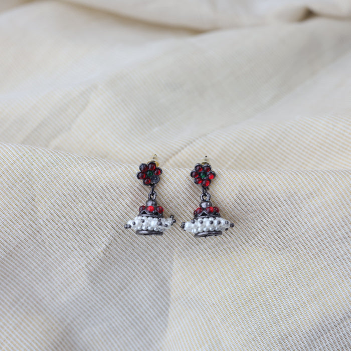 Antique black metal jumka earrings AJJ079