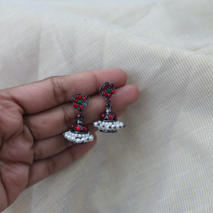 Antique black metal jumka earrings AJJ079