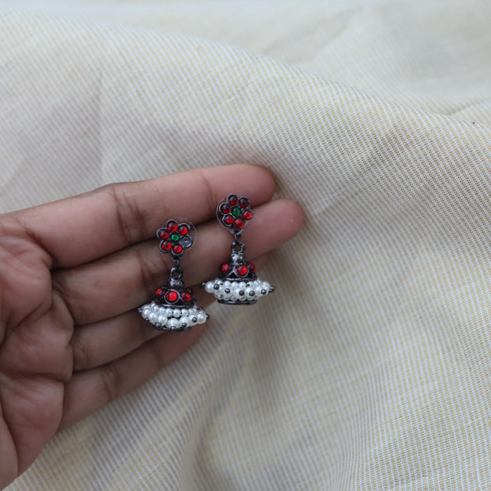 Antique black metal jumka earrings AJJ079