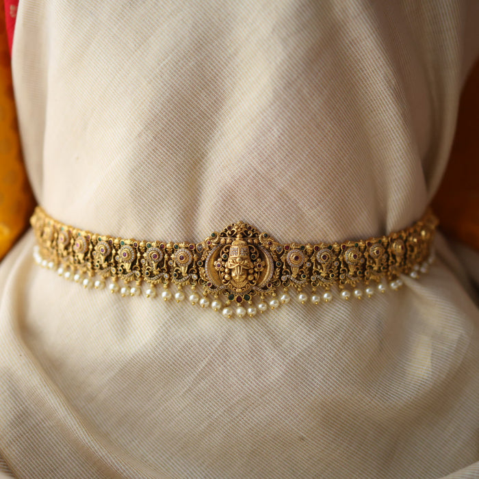 Antique gold temple design waistchain AW55681