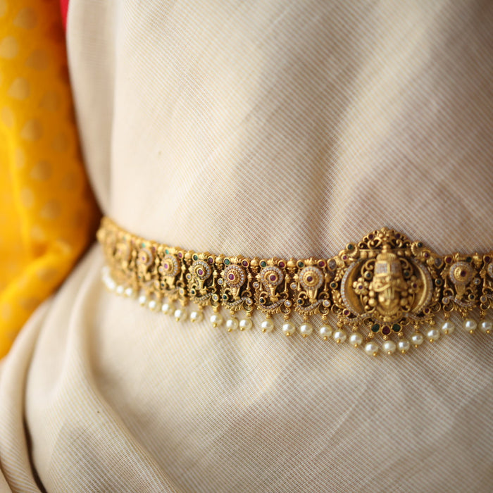 Antique gold temple design waistchain AW55681