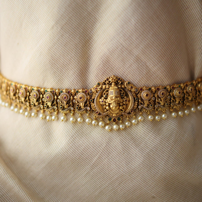 Antique gold temple design waistchain AW55681