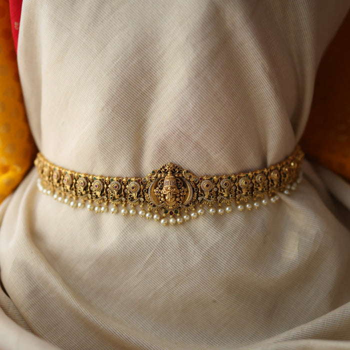 Antique gold temple design waistchain AW55681