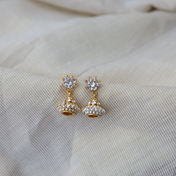 Antique white stone jumka earrings AJ122