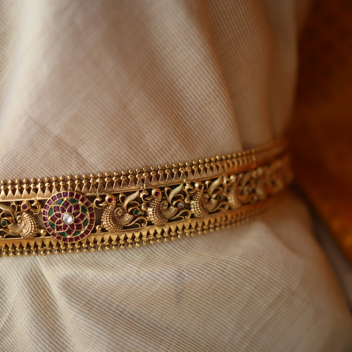 Antique gold temple design traditional waistbelt AW10889