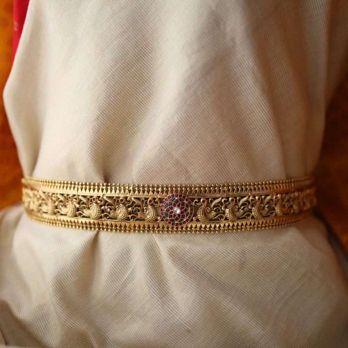 Antique gold temple design traditional waistbelt AW10889